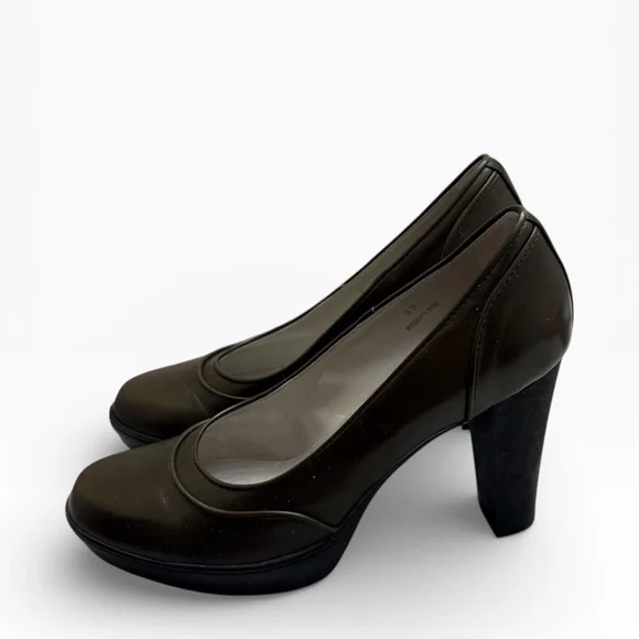 Tod’s ASP décolleté green leather heels pumps shoes 39
